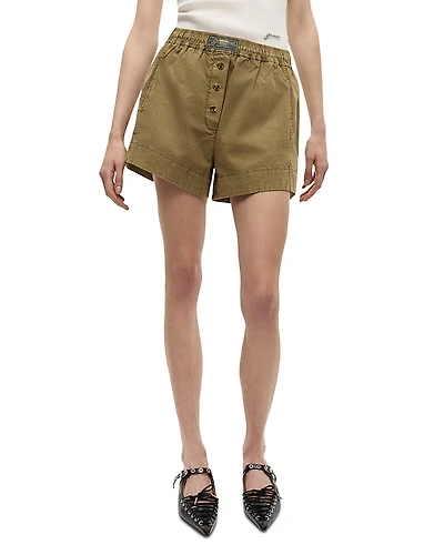 Ganni Washed Cotton Shorts