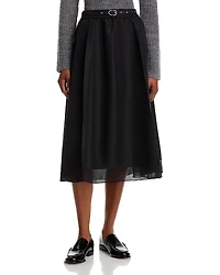 3.1 Phillip Lim Belted Chiffon Hem Midi Skirt
