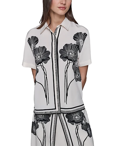 Karl Lagerfeld Paris Floral Short Sleeve Shirt