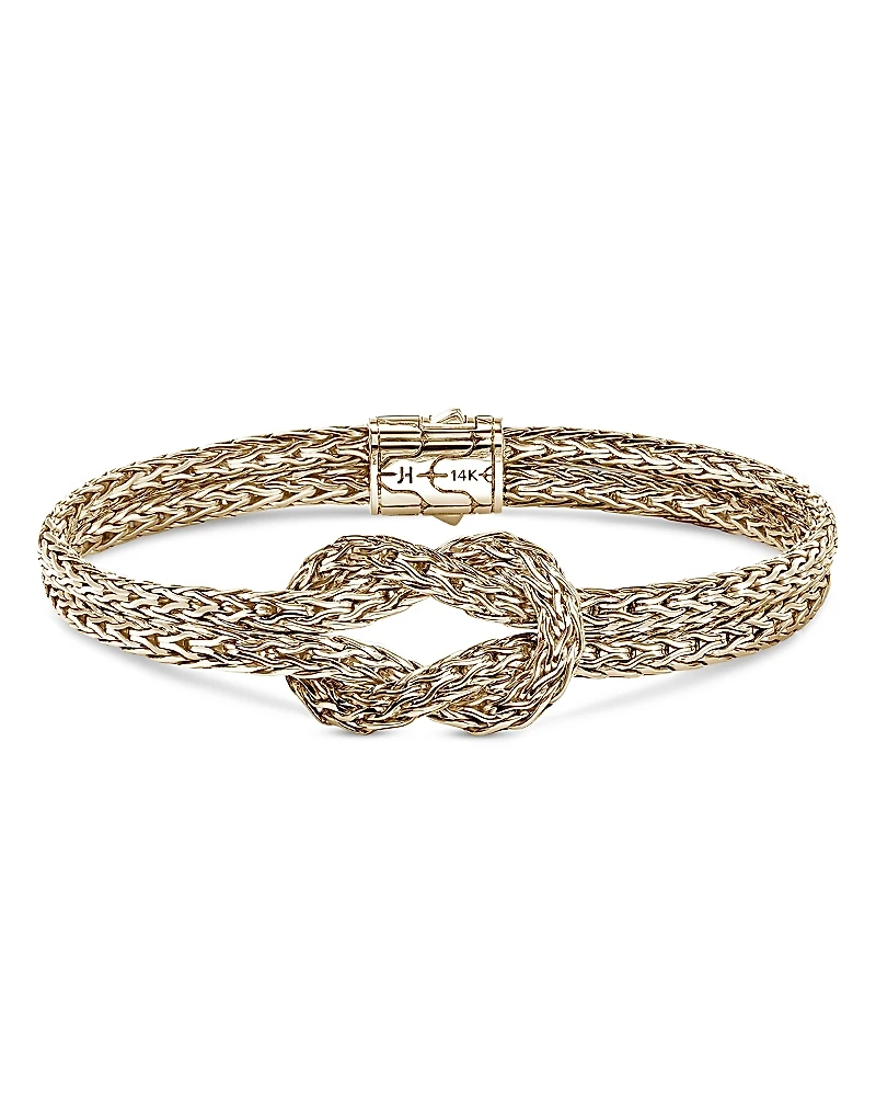 John Hardy 14K Yellow Gold & Sterling Silver Love Knot Woven Chain Statement Bracelet