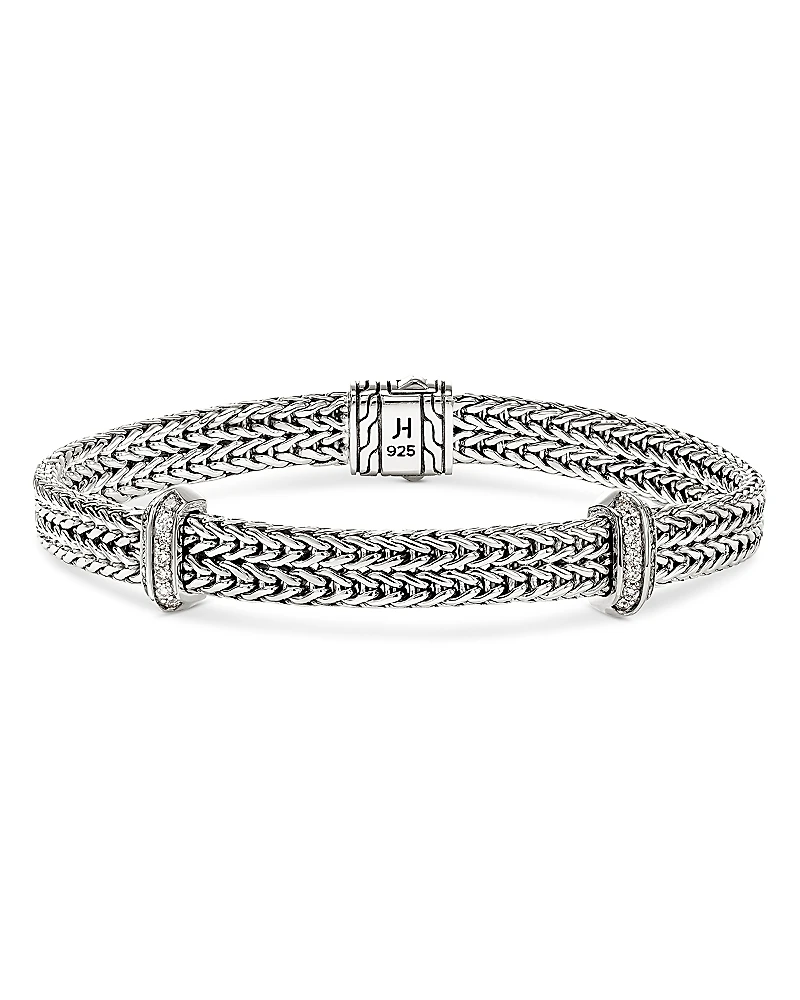 John Hardy Sterling Silver Diamond Icon Link Bracelet