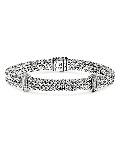 John Hardy Sterling Silver Diamond Icon Link Bracelet