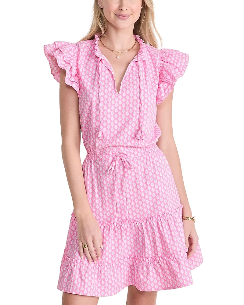 Vineyard Vines Ruffled Seersucker Dress