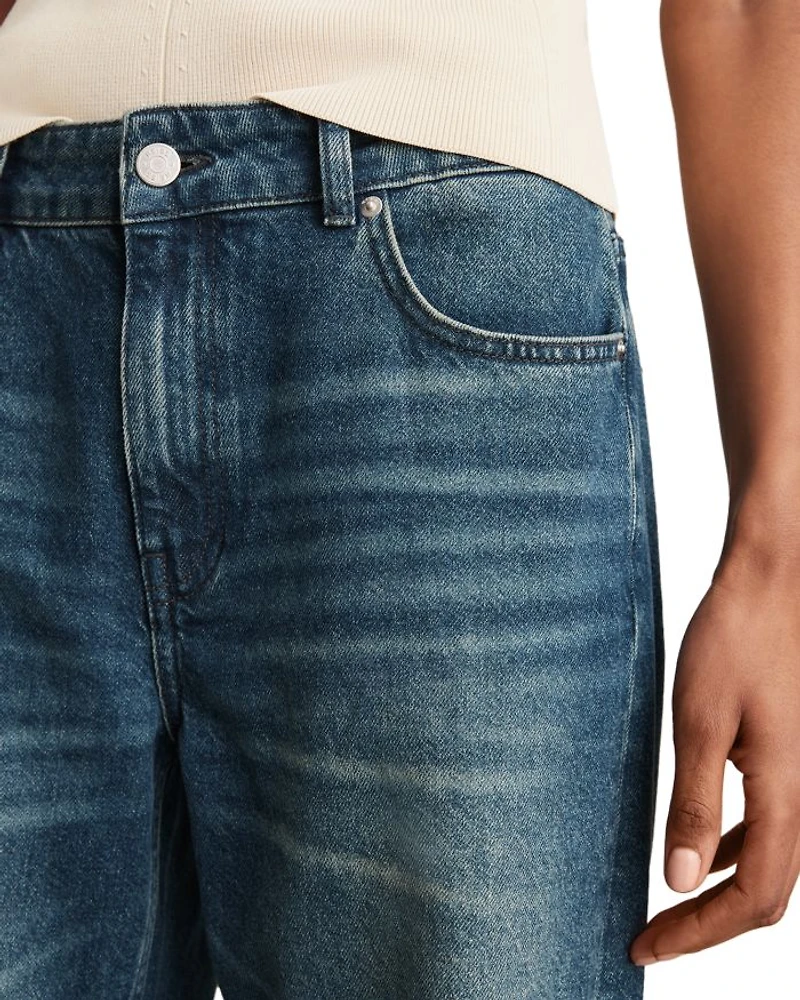 Belinda Mid Rise Straight Jeans Blue