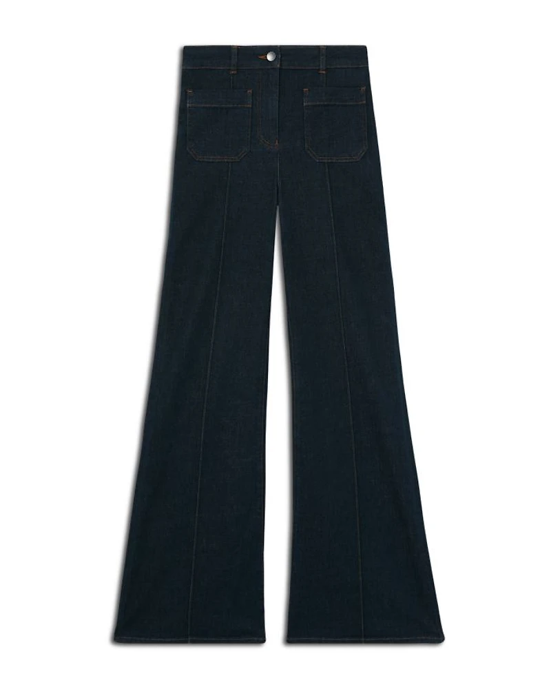 Sakura High Rise Flare Jeans Dark Blue