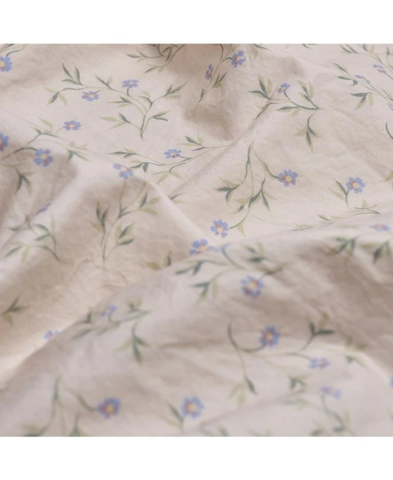 Spring Sprig Printed Cotton Flat Sheet - King