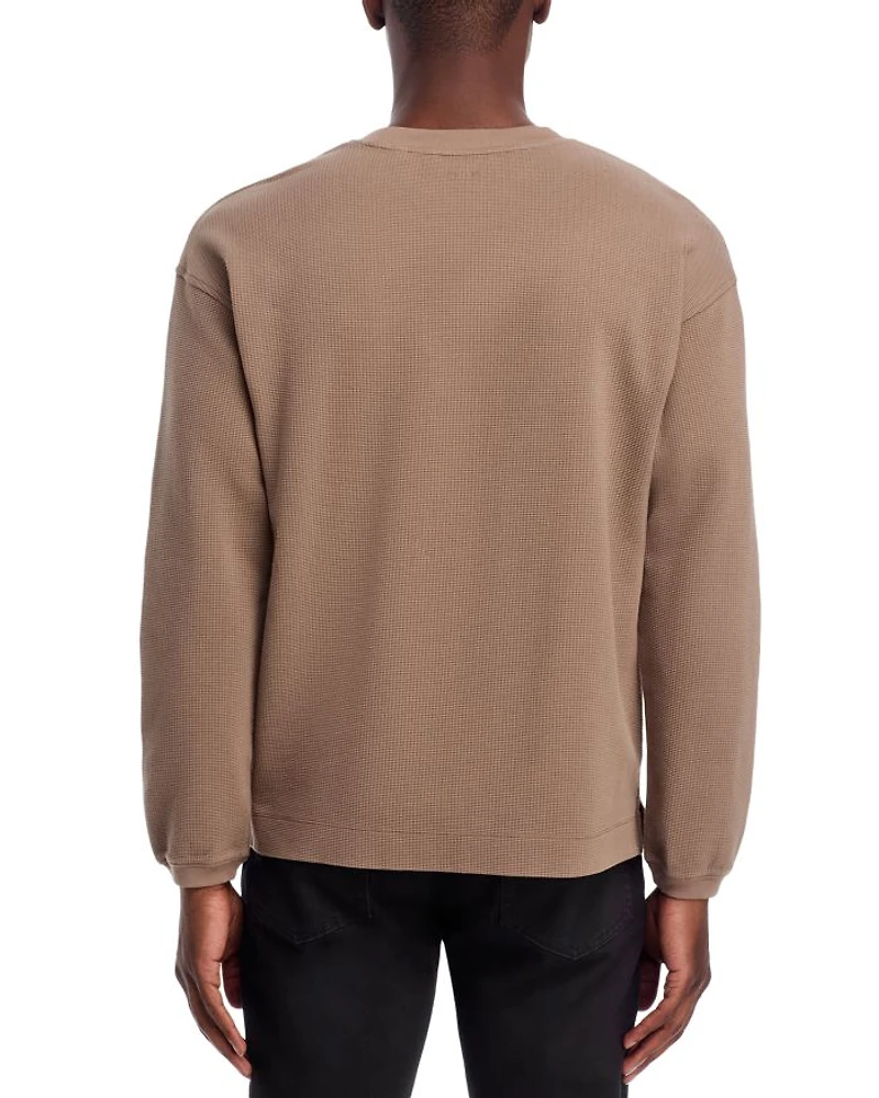 Cotton Waffle Textured Long Sleeve Tee