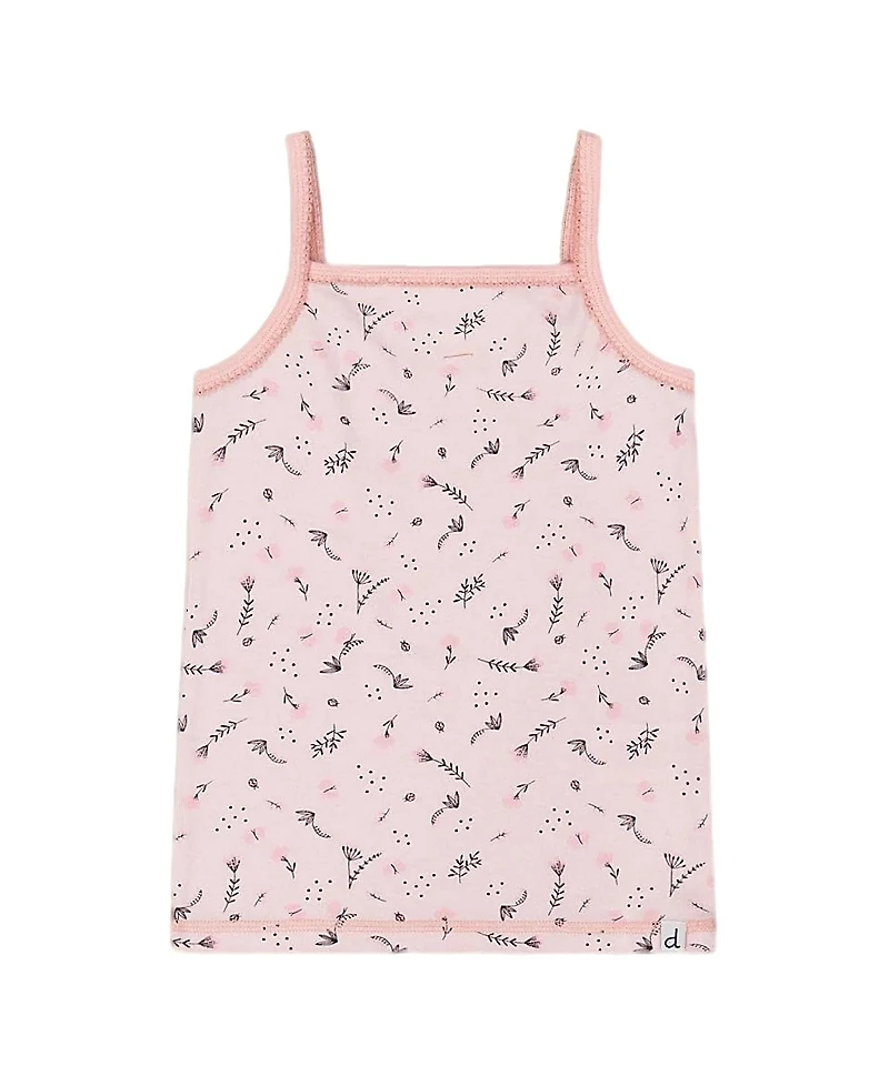 Deux par Girls' Printed Organic Cotton Flowers Tank Top - Little Kid, Big Kid