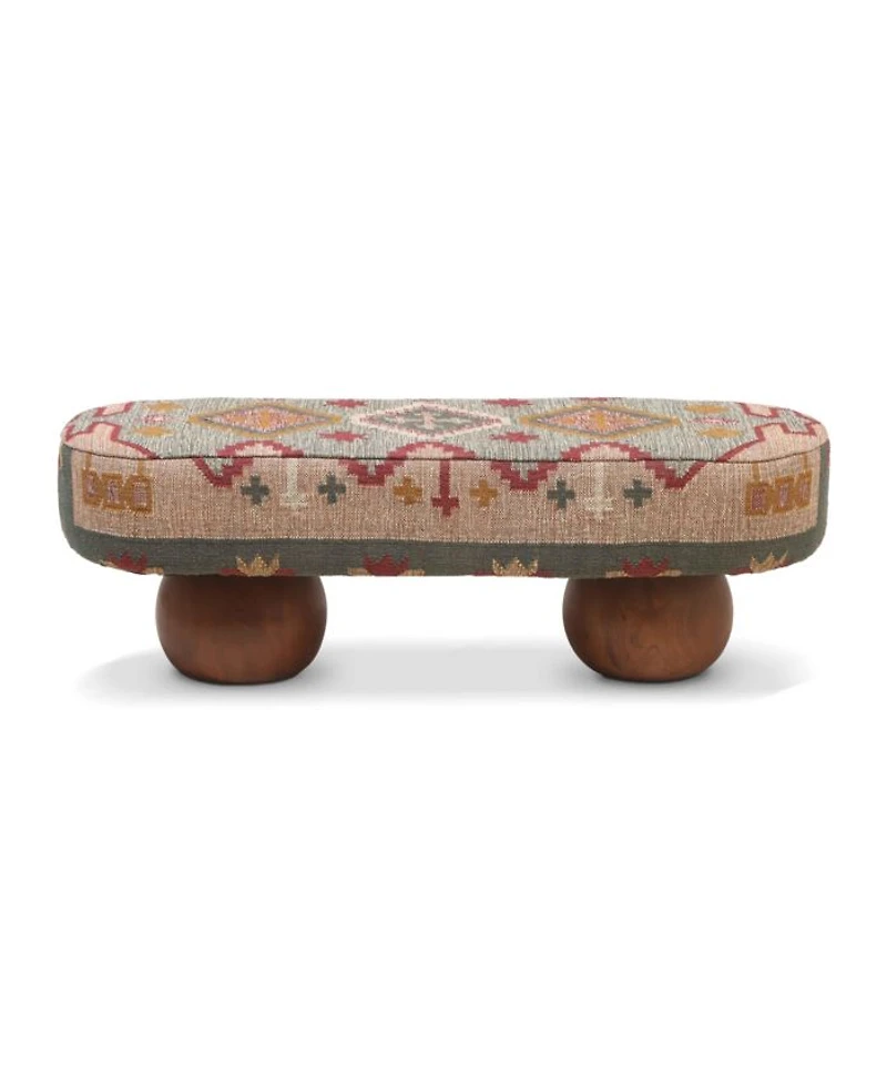Rizi Textured Wool Upholstered Bench