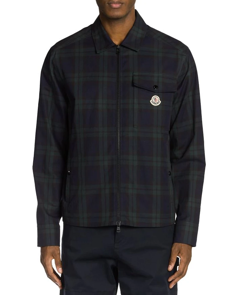 Plaid Zip Front Jacket