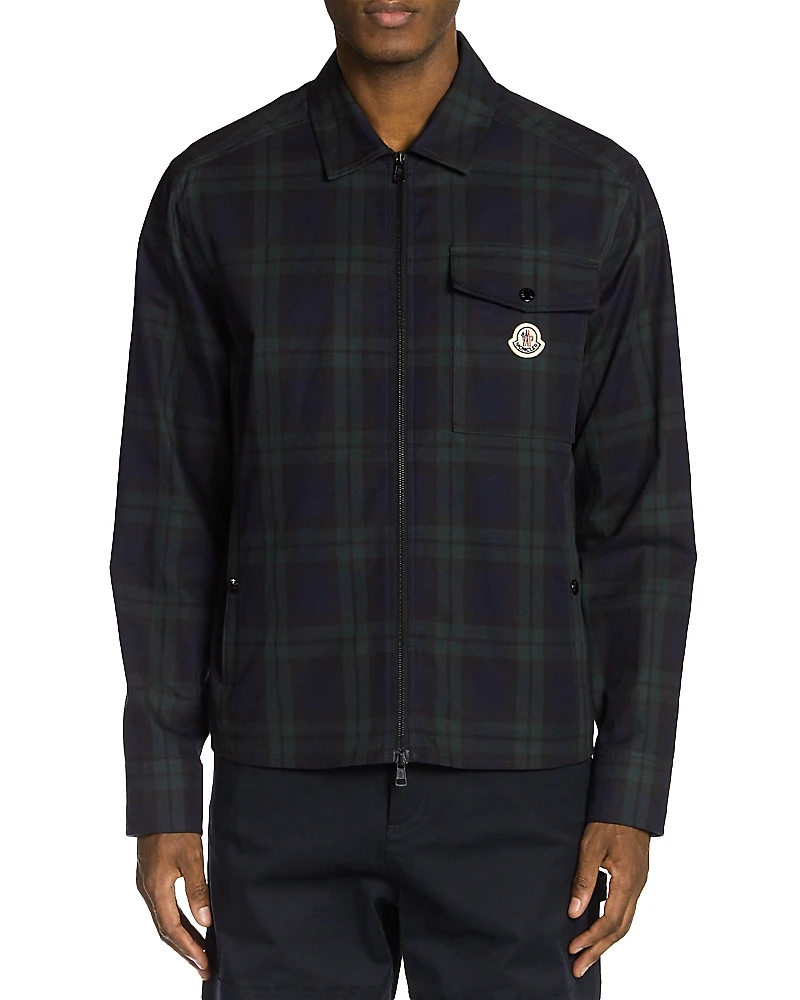 Moncler Plaid Zip Front Jacket