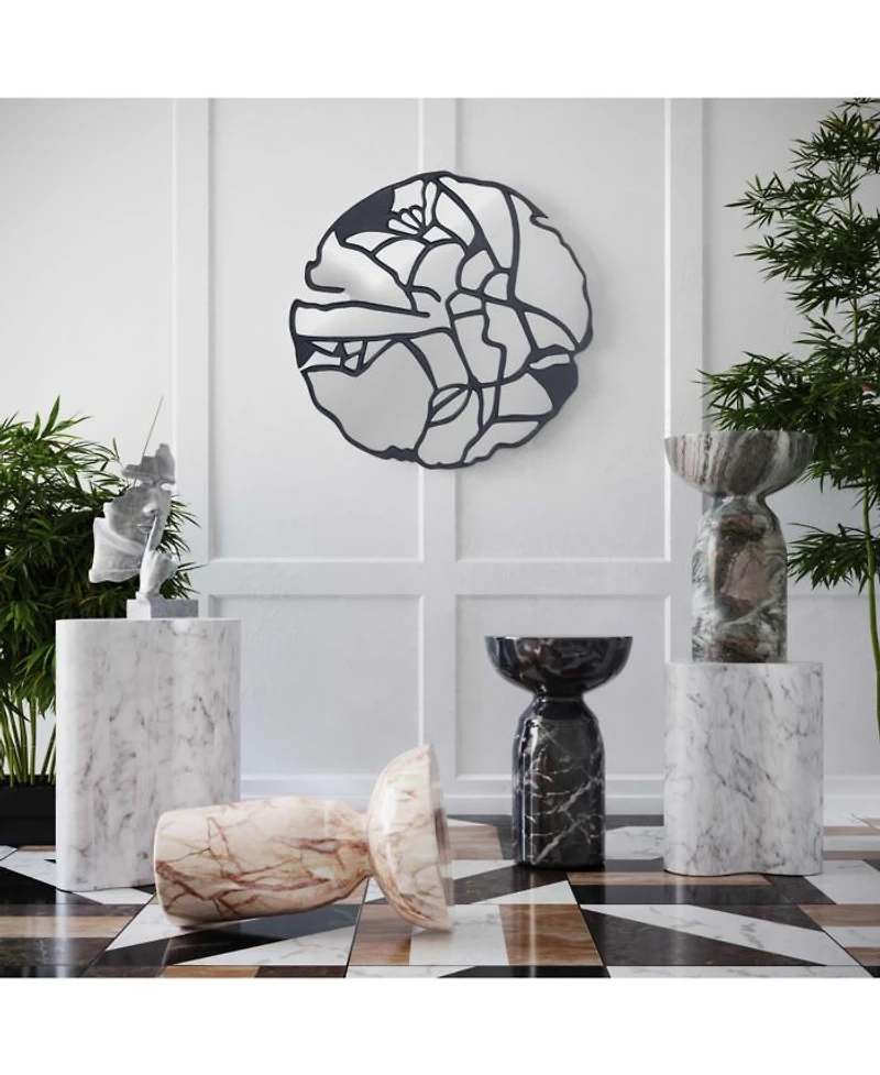 Slab Marble Tall Side Table in White Marble