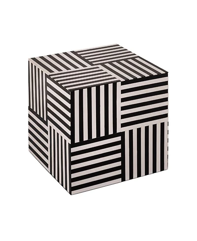 Cube Side Table in Black and White