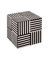 Cube Side Table in Black and White