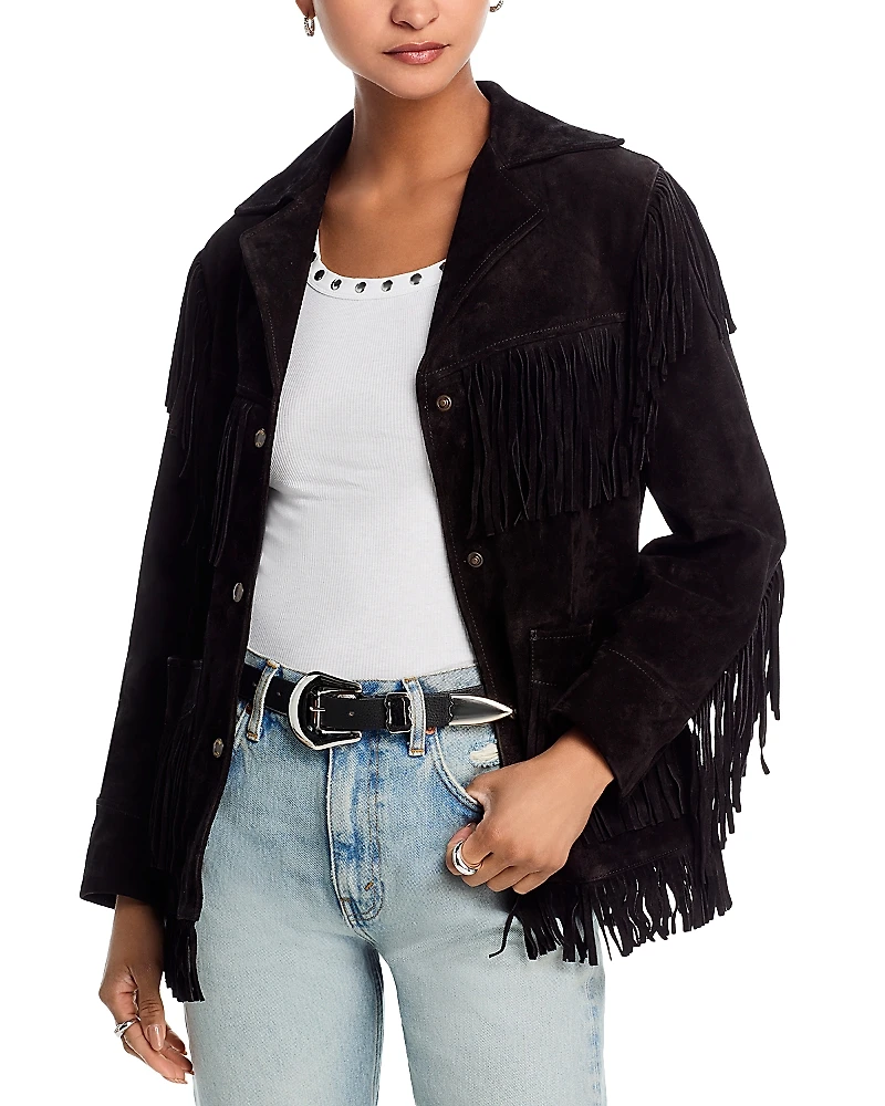 Re/Done Suede Fringe Jacket