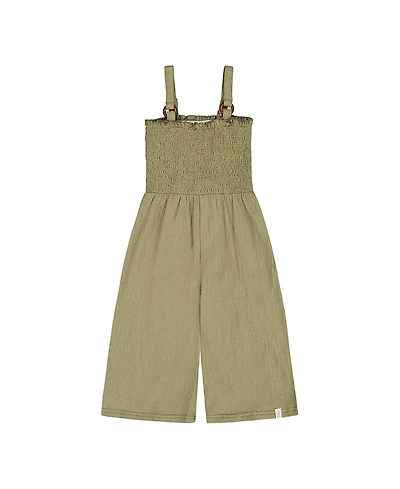 Deux par Girls' Smocked Crinkle Jersey Jumpsuit - Little Kid