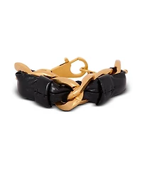 Balmain 1945 Soft Chain and Leather Bracelet