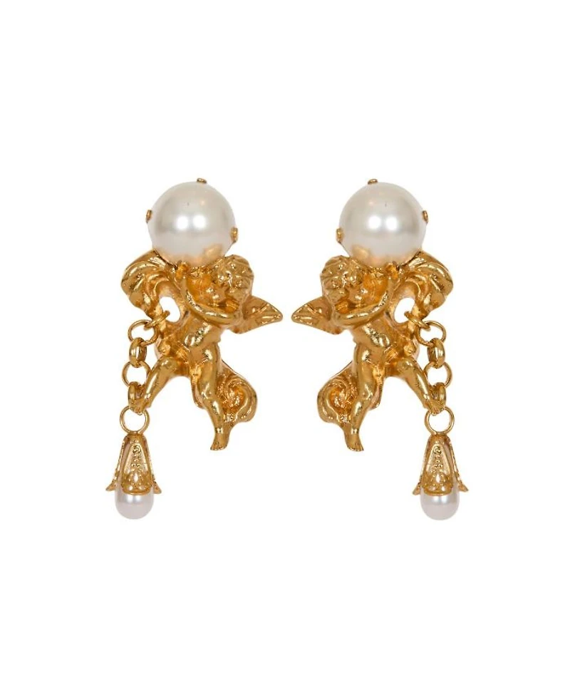 Anges Baroque Brass Earrings