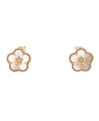 Pre-Owned Van Cleef & Arpels Lucky Spring Plum Blossom Stud Earring 18K Rose Gold and Mother of Pearl