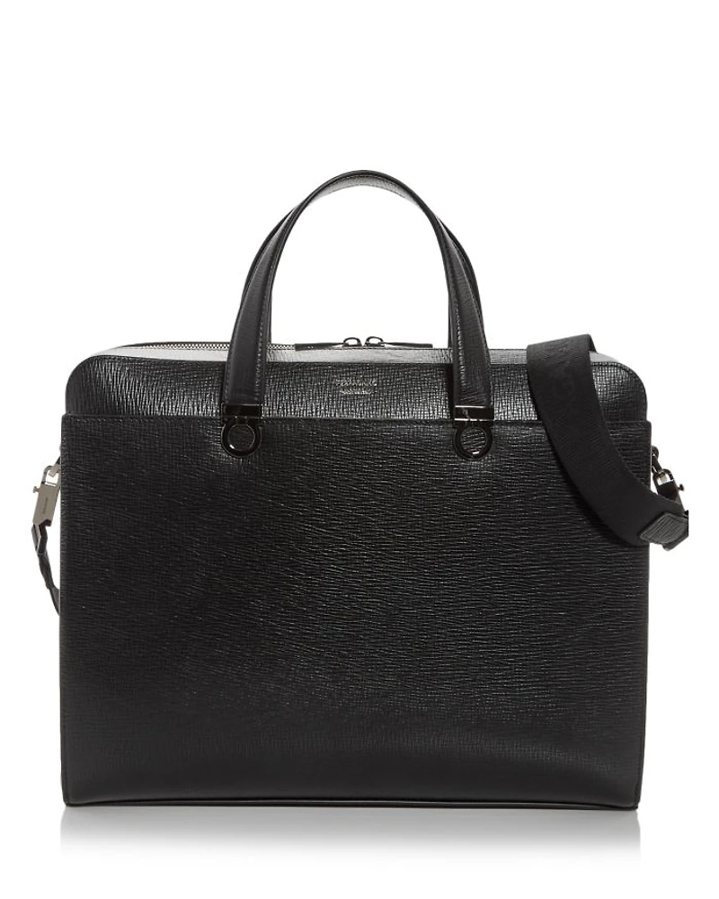 Gancini Leather Briefcase