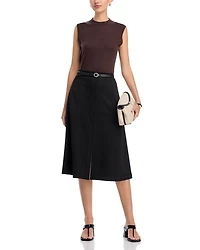 Slit Front A Line Skirt