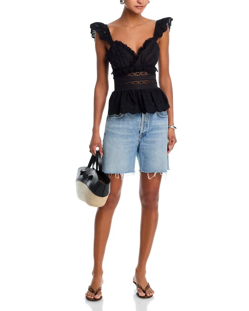 Eyelet Flutter Tank Top - Exclusive