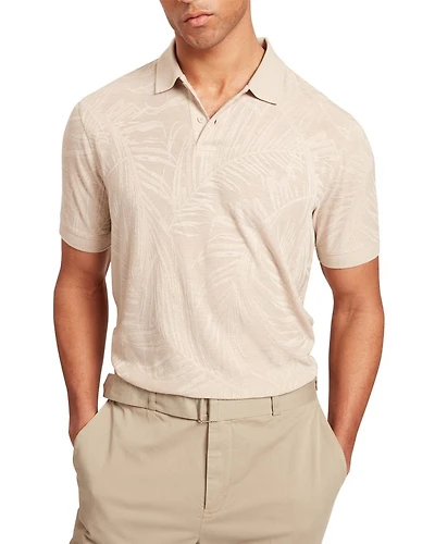 Edwine Jacquard Leaf Print Polo Shirt