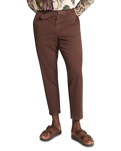 Ted Baker Armodo Tapered Fit Belted Cotton Stretch Pants