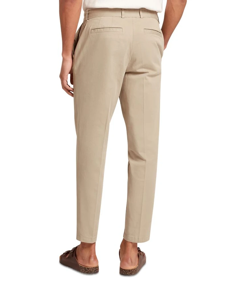 Armodo Tapered Fit Belted Cotton Stretch Pants