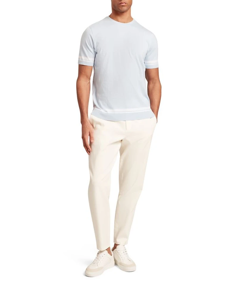 Eauts Block Stripe Trim Cotton Knit Tee