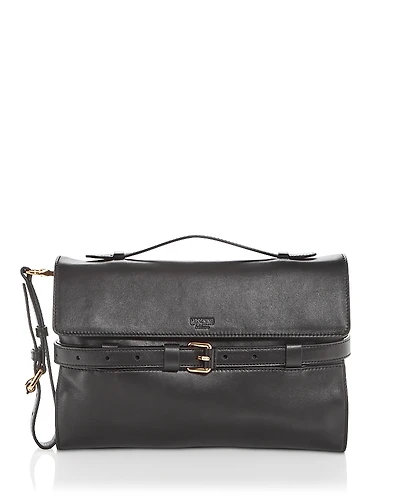 Moschino Tie Me Leather Clutch