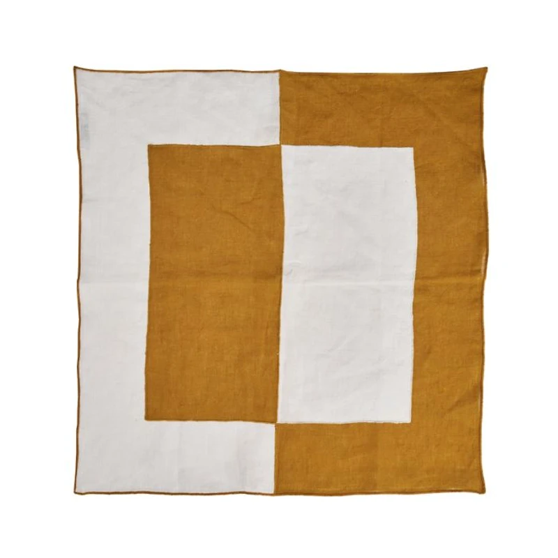 Bauhaus Embroidered Linen Napkins, Set of 4