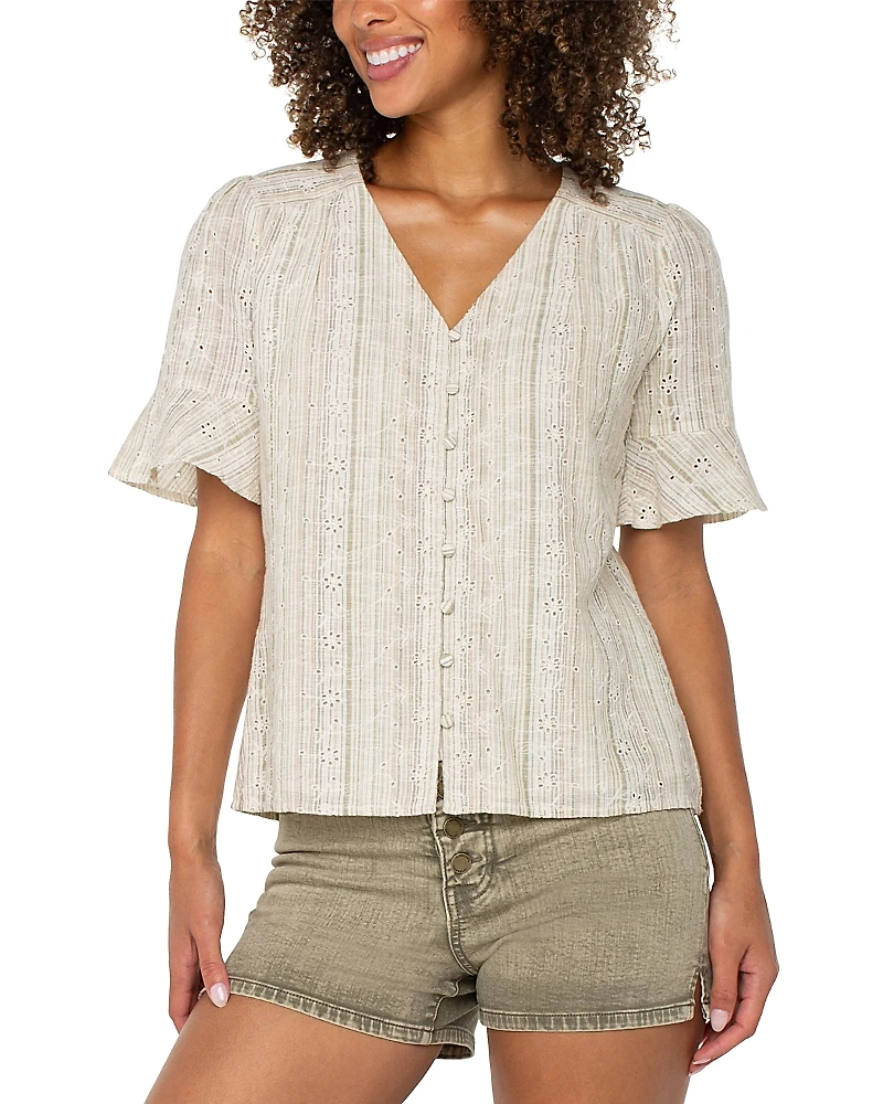 Liverpool Los Angeles Elbow Sleeve Top