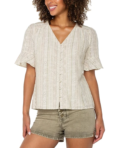 Liverpool Los Angeles Elbow Sleeve Top