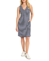 Nzt By Nic+Zoe Striped Sleeveless V Neck Dress