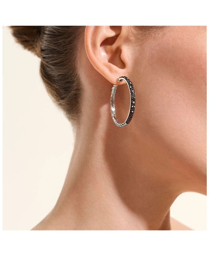 Sterling Silver JH Essentials Diamond Hoop Earrings, 1.74 tcw