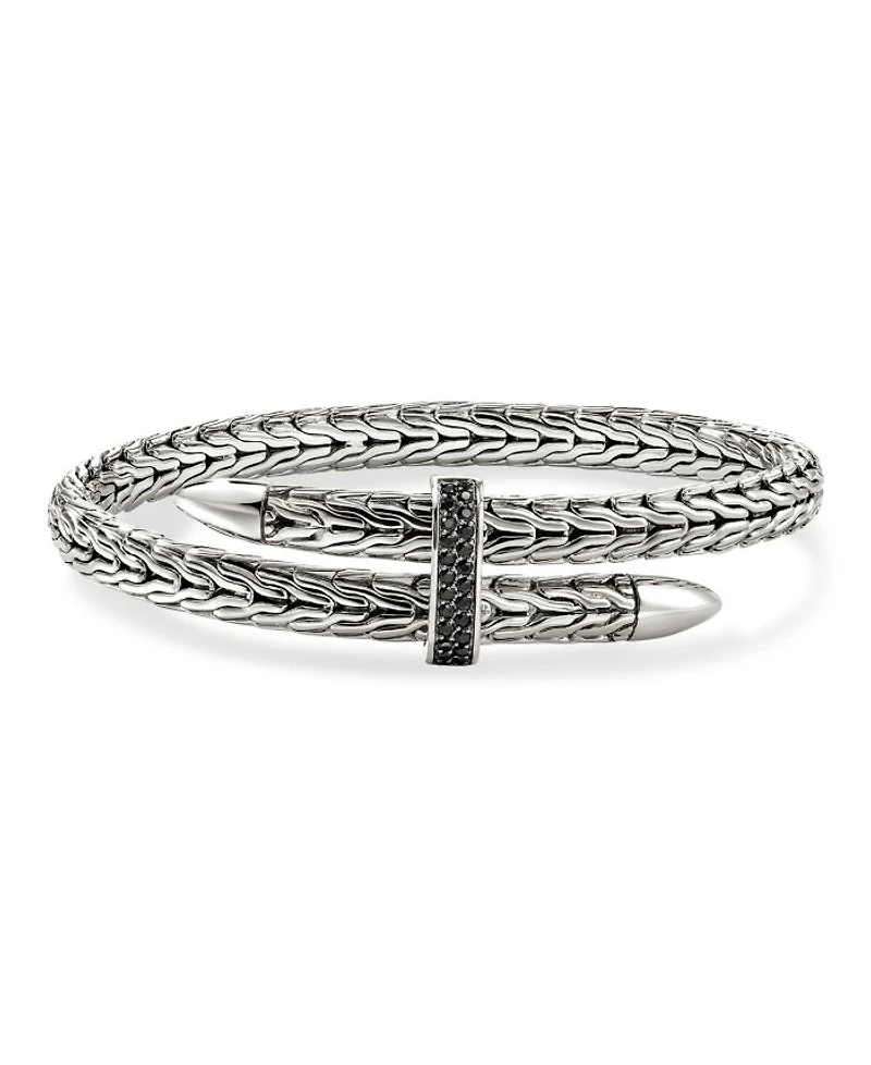 Sterling Silver Spear Black Sapphire Flex Bracelet