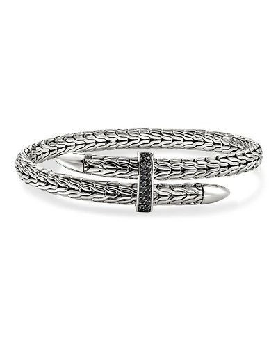 Sterling Silver Spear Black Sapphire Flex Bracelet