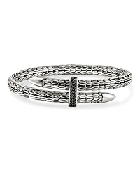 Sterling Silver Spear Black Sapphire Flex Bracelet