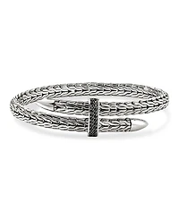 John Hardy Sterling Silver Spear Black Sapphire Flex Bracelet