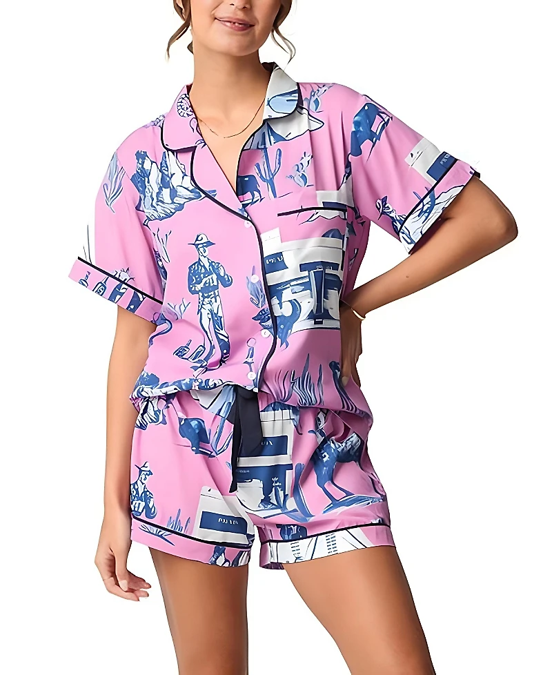 Katie Kime Marfa Toile Pajama Shorts Set