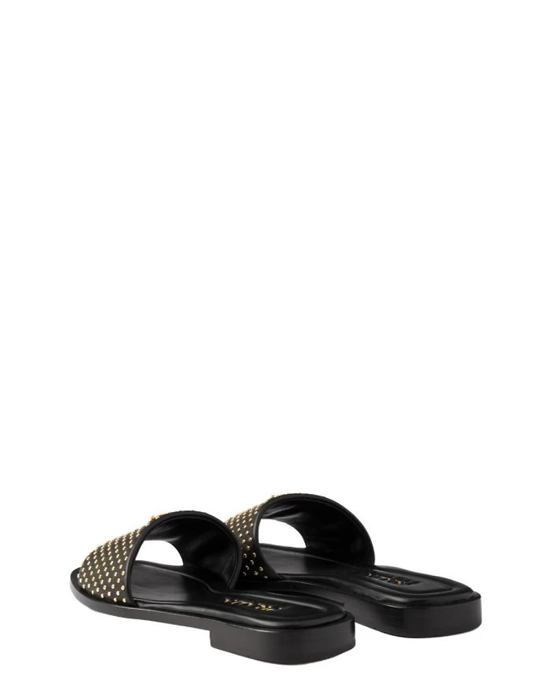 Women's Nappa Leather Slides with Studs