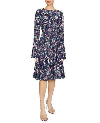 Santorelli Roni Long Sleeve Fit and Flare Dress