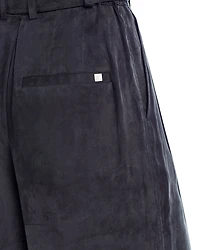 Double Pleat Wide Leg Belted Pants