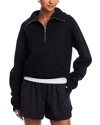 Helmut Lang Wool Half Zip Funnel Neck Sweater