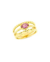 Bloomingdale's Fine Collection Pink Sapphire & Diamond Triple Stack Look Ring