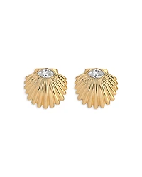 Ettika Santorini Cubic Zirconia Shell Statement Stud Earrings