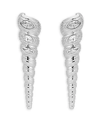Cubic Zirconia Capri Shell Linear Drop Earrings