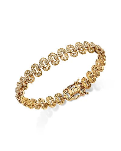 Bloomingdale's Fine Collection Diamond Geometric Link Bracelet