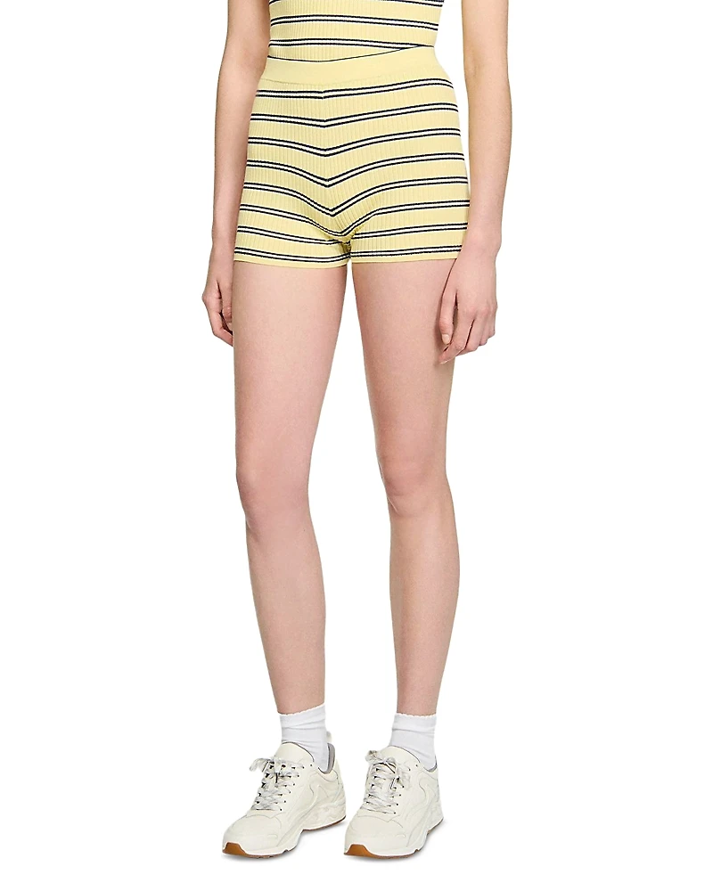 Sandro Striped Knit Shorts